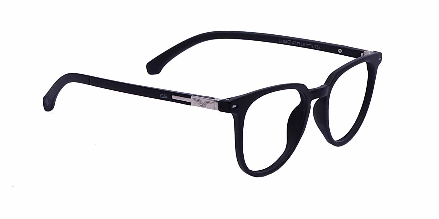 Zero Power Computer glasses: Black Round Full Frame For Men & Women - Specsview