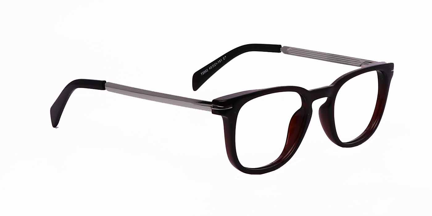 Brown Silver Square Full Frame Eyeglasses For Men & Women - Specsview