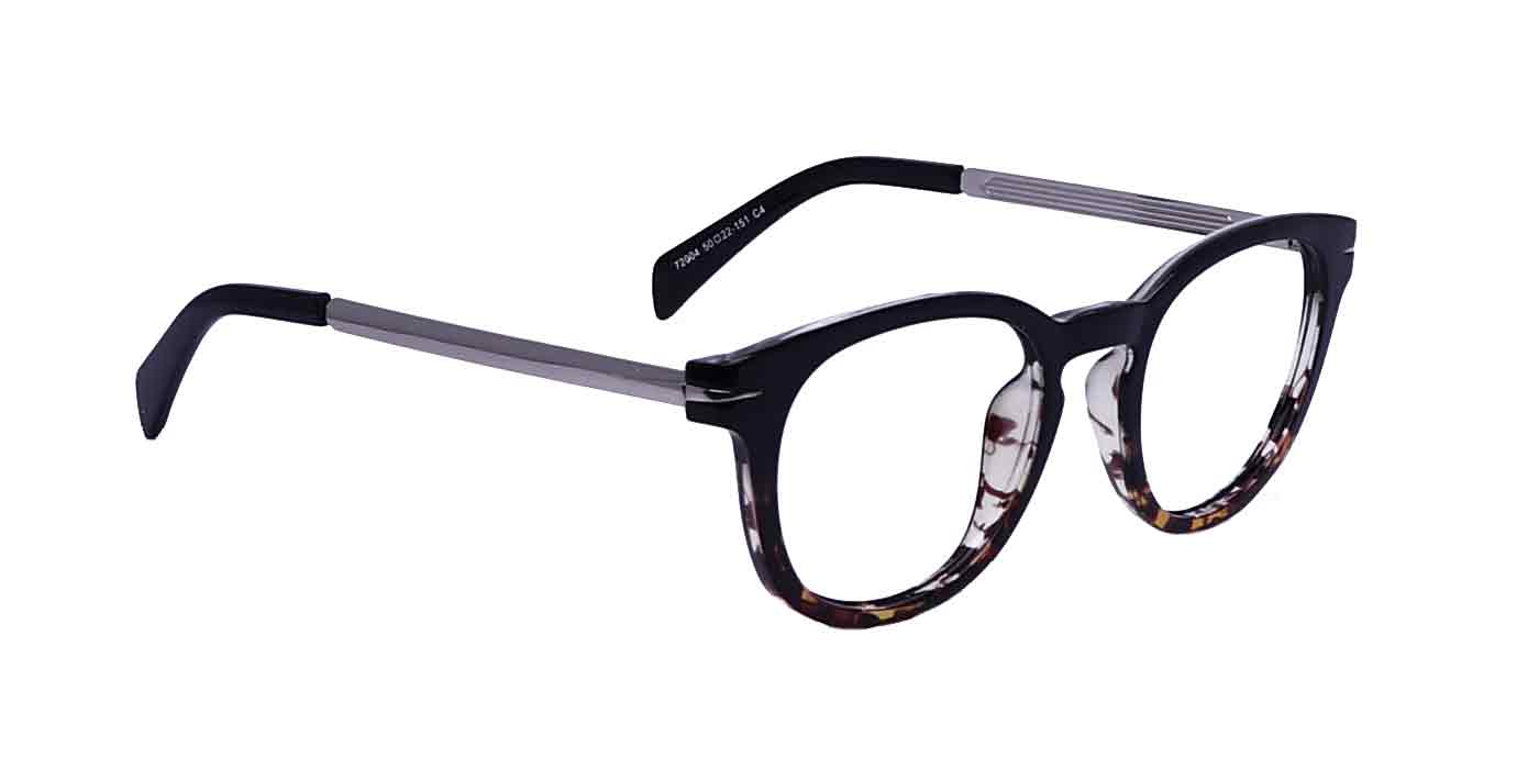 Black Yellow Round Full Frame Eyeglasses For Men & Women - Specsview