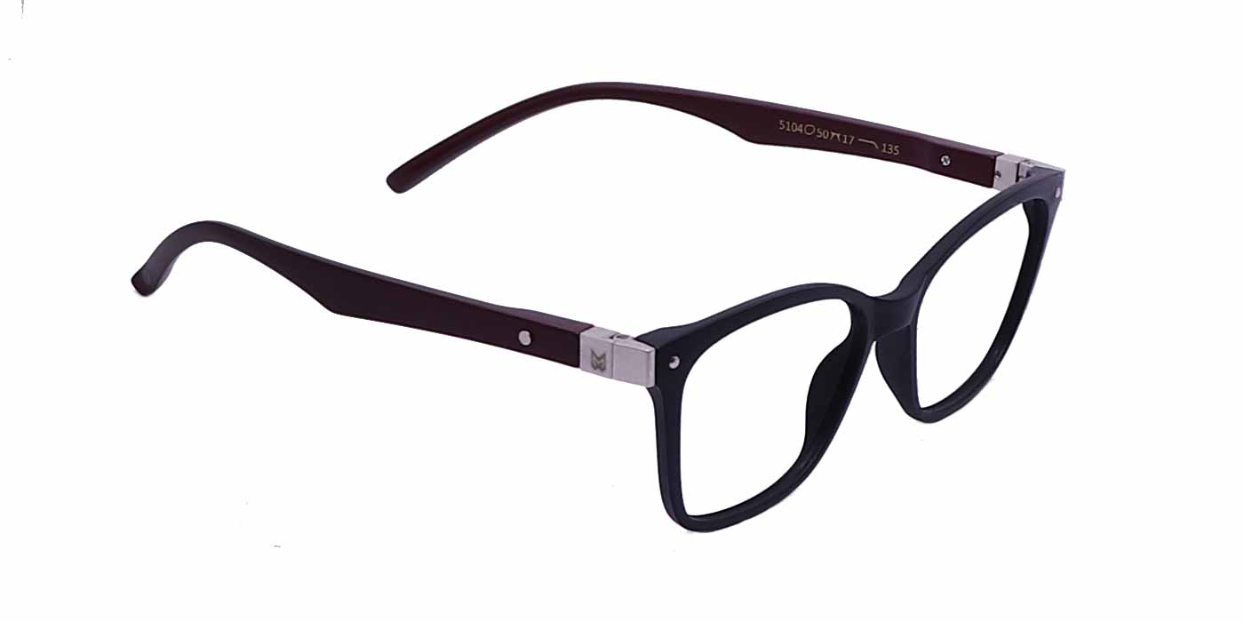 Zero Power Computer Glasses: Black Red Cateye Full Frame For Women - Specsview