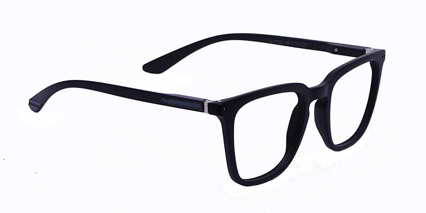 Zero Power Computer Glasses: Black Blue Square Full Frame For Men & Women - Specsview