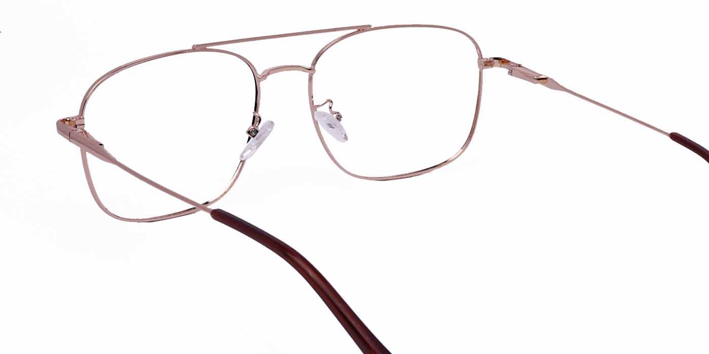 Gold Big Square Full Frame Eyeglasses For Men - Specsview