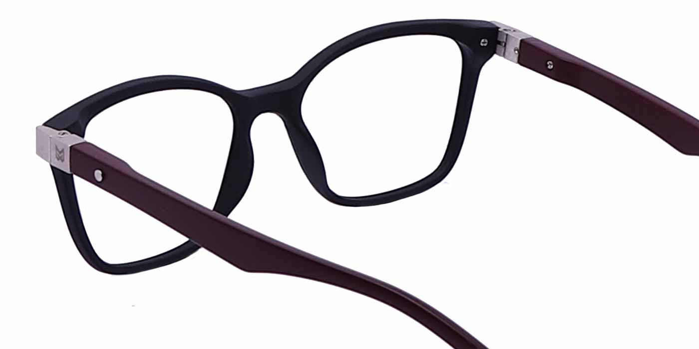 Zero Power Computer Glasses: Black Red Cateye Full Frame For Women - Specsview