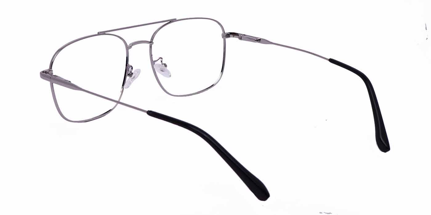 Silver Big Square Full Frame Eyeglasses For Men - Specsview