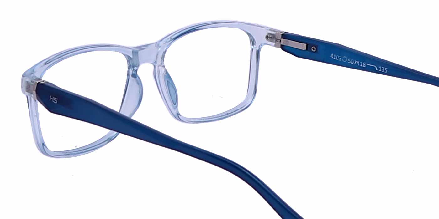 Zero Power Computer glasses: Blue Rectangle Full Frame For Men and Women - Specsview