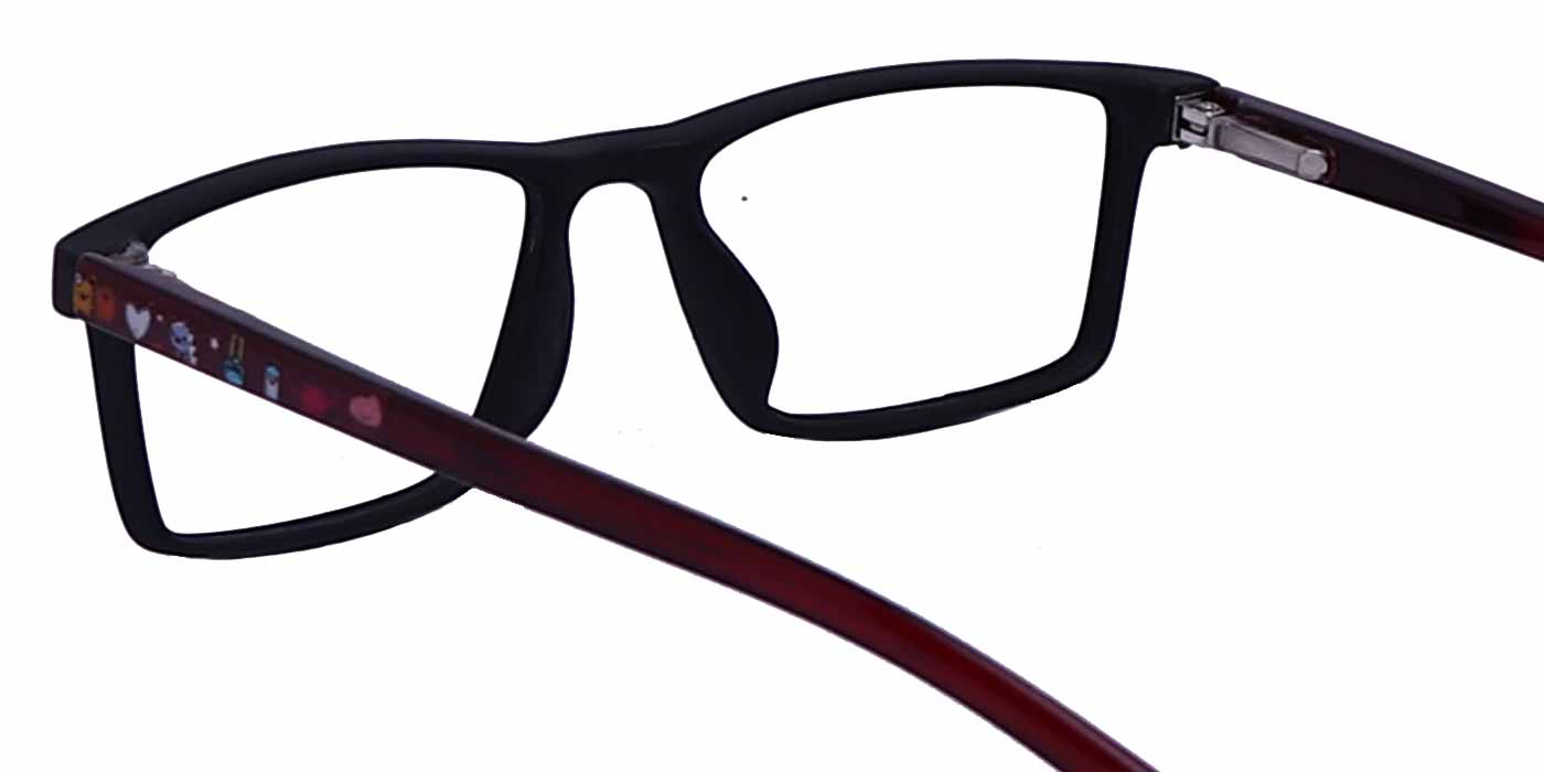 Black Brown Rectangle Full Frame Eyeglasses For Kids - Specsview