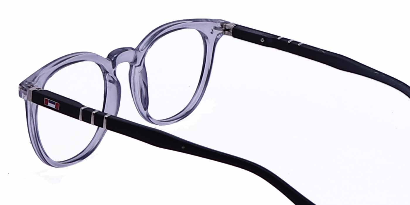 Grey Transparent Round TR Full Frame Eyeglasses For Men & Women - Specsview