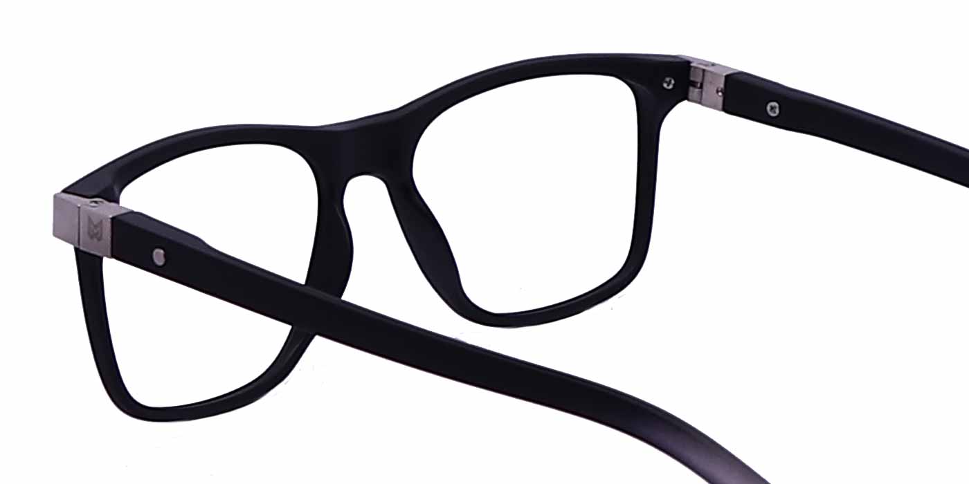 Black Grey Rectangle Full Frame Eyeglasses For Men & Women - Specsview