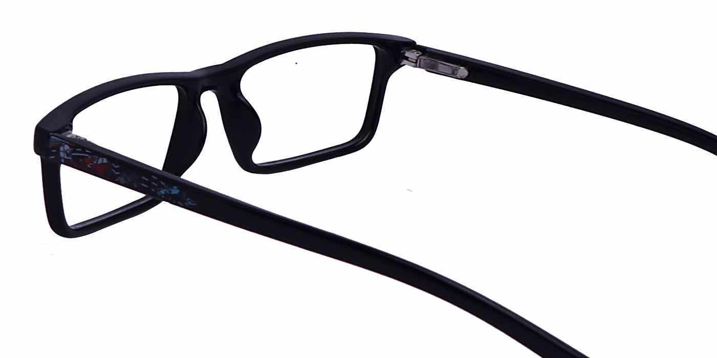 Black Rectangle Full Frame Eyeglasses For Kids - Specsview