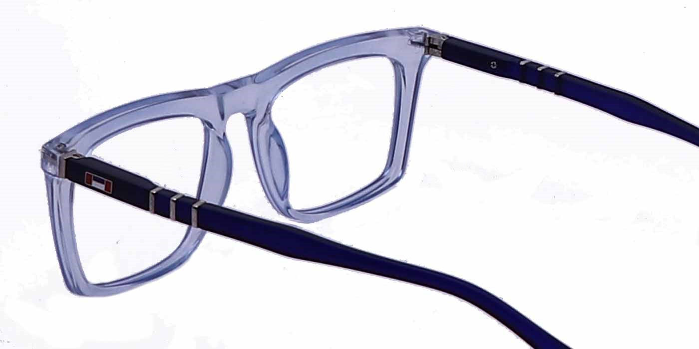 Blue Transparent Rectangle Full Frame Eyeglasses For Men & Women - Specsview